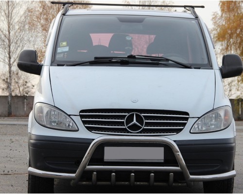 Mercedes Vito W639 2004-2015 Кенгурятник WT003 з вусами (нерж.) - 51805-11