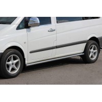 Бічні труби BB001 (2 шт., нерж.) d60, Коротка / Середня бази для Mercedes Vito W639 2004-2015