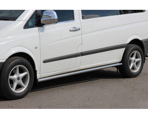 Бічні труби BB001 (2 шт., нерж.) d60, Коротка / Середня бази для Mercedes Vito W639 2004-2015 - 75048-11