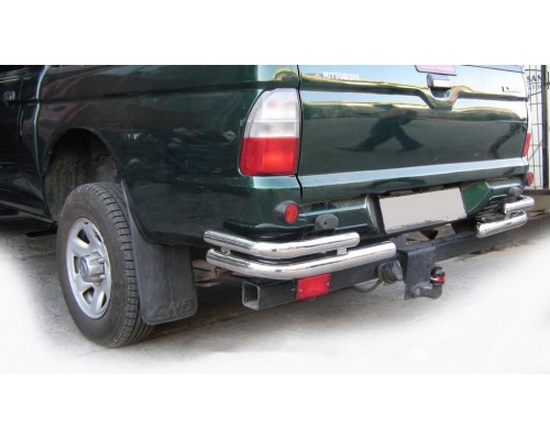 Задні кути AK003-Double (2 шт, нерж) для Mitsubishi L200 1996-2006