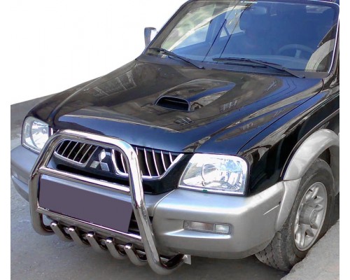 Кенгурятник QT007 (нерж.) для Mitsubishi L200 1996-2006 - 75552-11