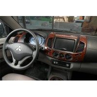 Накладки на панель (14 деталей) Дерево для Mitsubishi L200 2006-2015
