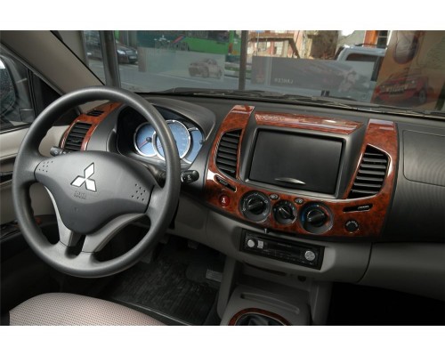 Накладки на панель (14 деталей) Дерево для Mitsubishi L200 2006-2015 - 79914-11