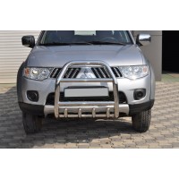 Кенгурятник QT007 (нерж.) для Mitsubishi L200 2006-2015