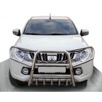 Кенгурятник QT019 (нерж) для Mitsubishi L200 2015+