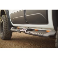 Боковые пороги Dakar V2 с LED (2019-2025, 2 шт, металл) для Mitsubishi L200