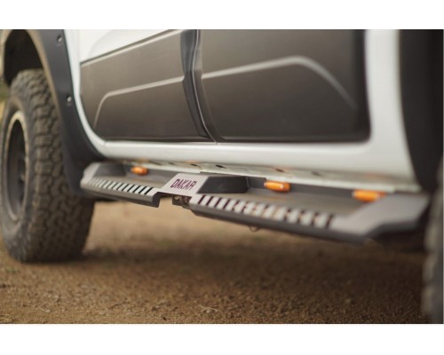 Боковые пороги Dakar V2 с LED (2019-2025, 2 шт, металл) для Mitsubishi L200