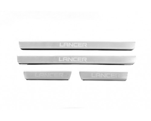 Накладки на пороги Carmos V3 (4 шт, нерж.) для Mitsubishi Lancer 9 2004-2008 гг