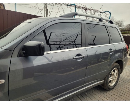 Нижняя окантовка окон (6 шт, нерж) для Mitsubishi Outlander 2001-2006 - 57017-11