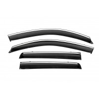Ветровики с хромом Niken Luxury (4 шт) для Mitsubishi Outlander 2006-2012 гг