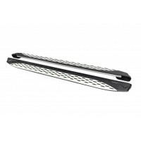 Боковые пороги Shining V1 (2 шт., алюминий) для Mitsubishi Outlander 2006-2012 гг