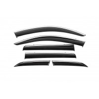 Ветровики с хромом Niken Luxury (6 шт) для Mitsubishi Outlander 2012-2021 гг