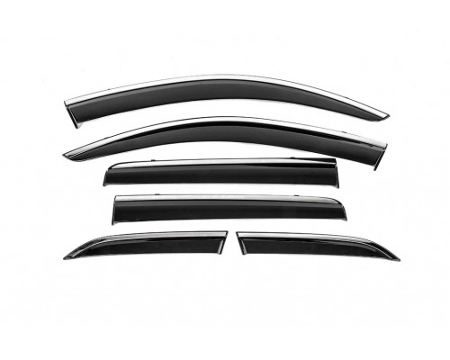 Ветровики с хромом Niken Luxury (6 шт) для Mitsubishi Outlander 2012-2021 гг