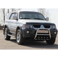 Кенгурятник QT006 (нерж) для Mitsubishi Pajero Sport 1996-2007