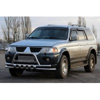 Передній захист ST015-2022WT (нерж) для Mitsubishi Pajero Sport 1996-2007