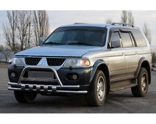 Передній захист ST015-2022WT (нерж) для Mitsubishi Pajero Sport 1996-2007