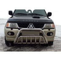 Кенгурятник WT002 (нерж) для Mitsubishi Pajero Sport 1996-2007