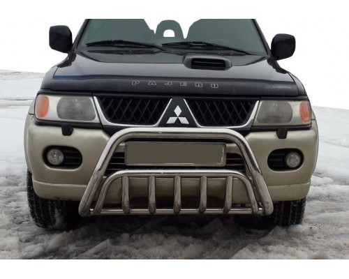 Кенгурятник WT002 (нерж) для Mitsubishi Pajero Sport 1996-2007