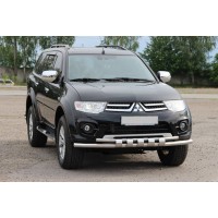 Передній захист ST015 (нерж.) для Mitsubishi Pajero Sport 2008-2015