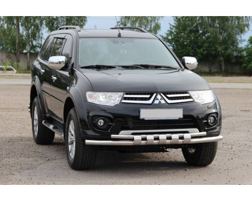 Передній захист ST015 (нерж.) для Mitsubishi Pajero Sport 2008-2015