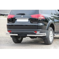 Задній захист AK003-Double (2 шт, нерж) для Mitsubishi Pajero Sport 2008-2015