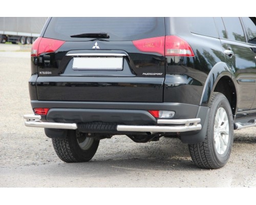 Задній захист AK003-Double (2 шт, нерж) для Mitsubishi Pajero Sport 2008-2015