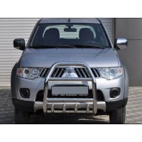 Передній захист QT007 (нерж.) для Mitsubishi Pajero Sport 2008-2015