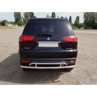 Задній захист AK002-2 (2 шт, нерж) для Mitsubishi Pajero Sport 2008-2015