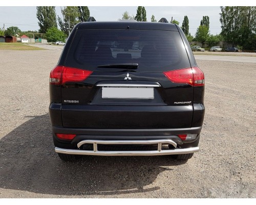 Задній захист AK002-2 (2 шт, нерж) для Mitsubishi Pajero Sport 2008-2015