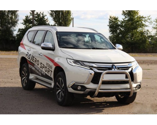 Кенгурятник WT022 (нерж) для Mitsubishi Pajero Sport 2015+