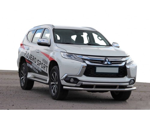 Передній захист ST016 (нерж) для Mitsubishi Pajero Sport 2015+