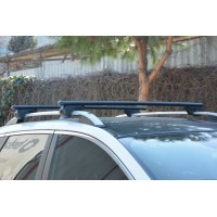 Перемычки на обычные рейлинги под ключ Bold Bar Lite V1 (2 шт) Черные для Mitsubishi Space Wagon 1998-2004 гг.