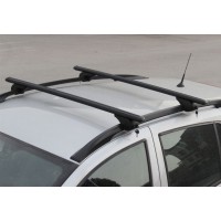 Перемычки на обычные рейлинги под ключ Bold Bar V1 (2 шт) Черные для Mitsubishi Space Wagon 1998-2004 гг.