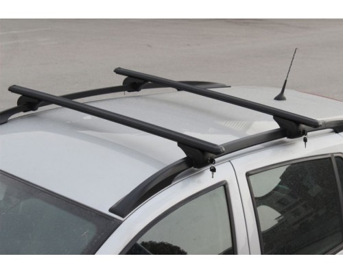 Перемычки на обычные рейлинги под ключ Bold Bar V1 (2 шт) Черные для Mitsubishi Space Wagon 1998-2004 гг.