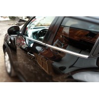Окантовка стекол (4 шт, нерж) Carmos - Турецкая сталь для Nissan Juke 2010-2019