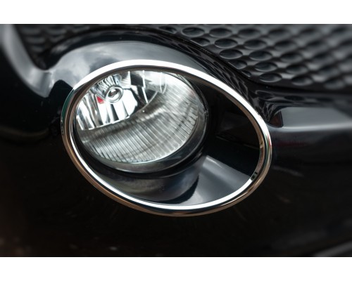 Накладки на передние фонари (2 шт, нерж) 2014-2021, OmsaLine - Итальянская нержавейка для Nissan Juke 2010-2019 - 54631-11