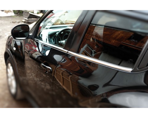 Окантовка стекол (4 шт, нерж) OmsaLine - Итальянская нержавейка для Nissan Juke 2010-2019 - 49274-11