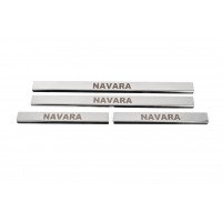 Накладки на пороги (4 шт, нерж) для Nissan Navara 2006-2015 гг