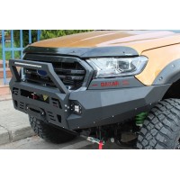 Передній бампер Dakar Чорний, без сенсора, з LED баром для Nissan Navara/NP300 2016+