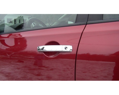 Nissan Pathfinder R51 2005-2014 Накладки на ручки (2 шт, нерж) С чипом, OmsaLine - Итальянская нержавейка - 53843-11