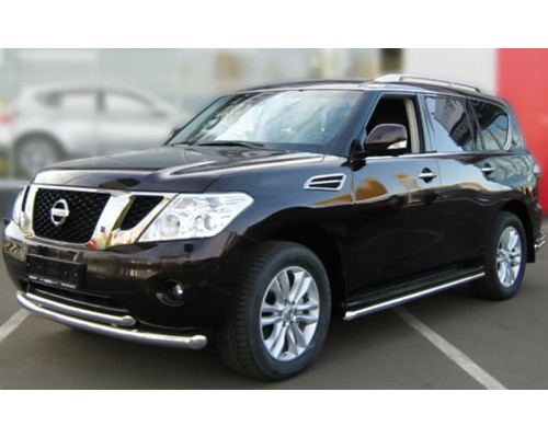 Передняя защита ST014 (нерж) для Nissan Pathfinder R51 2005-2014