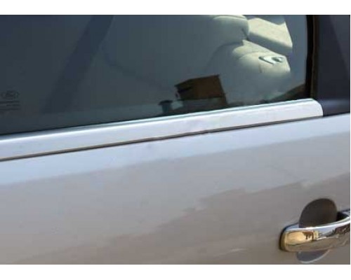 Окантовка скла (4 шт, нерж.) OmsaLine - Італійська нержавіюча сталь для Nissan Pathfinder R51 2005-2014 - 53845-11