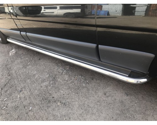 Nissan Primastar 2002-2014 Бічні пороги Premium (2 шт., нерж.) 60 мм, коротка база - 49166-11