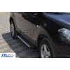 Боковые пороги Allmond Grey (2 шт., алюм.) для Nissan Qashqai 2007-2010 - 66855-11