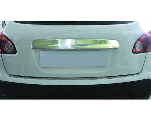 Накладка над номером (нерж.) З кнопкою, OmsaLine - Італійська нержавіюча сталь для Nissan Qashqai 2007-2010 - 57096-11