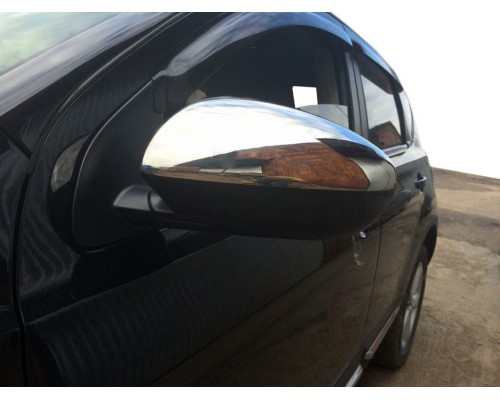 Накладки на зеркала (2 шт, нерж) OmsaLine - итальянская нержавейка для Nissan Qashqai 2010-2014 - 49770-11