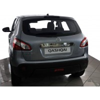 Накладка над номером (нерж.) С кнопкой, OmsaLine - Итальянская нержавейка для Nissan Qashqai 2010-2014