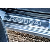 Накладки на пороги (Carmos, 4 шт, нерж.) для Nissan Qashqai 2010-2014