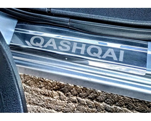 Накладки на пороги (Carmos, 4 шт, нерж.) для Nissan Qashqai 2010-2014 - 65568-11