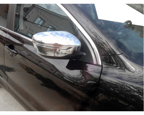 Накладки на зеркала Хром (2 шт, пласт.) для Nissan Qashqai 2014+ - 50422-11
